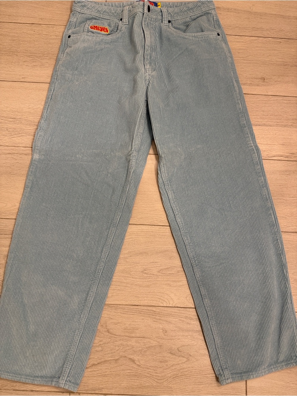 Empyre Men’s Loose Fit SK8 Corduroy Pants Light Blue Colorway 32 Baggy Skater